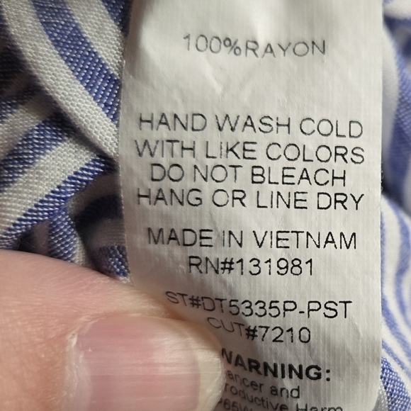 Naïf Blue And White Striped Button-Up Women's Top PL - Picture 4 of 4